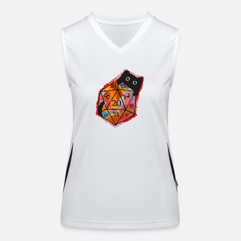 Un chat mignon se cache derrière 20 cubes Débardeur respirant contrasté Femme