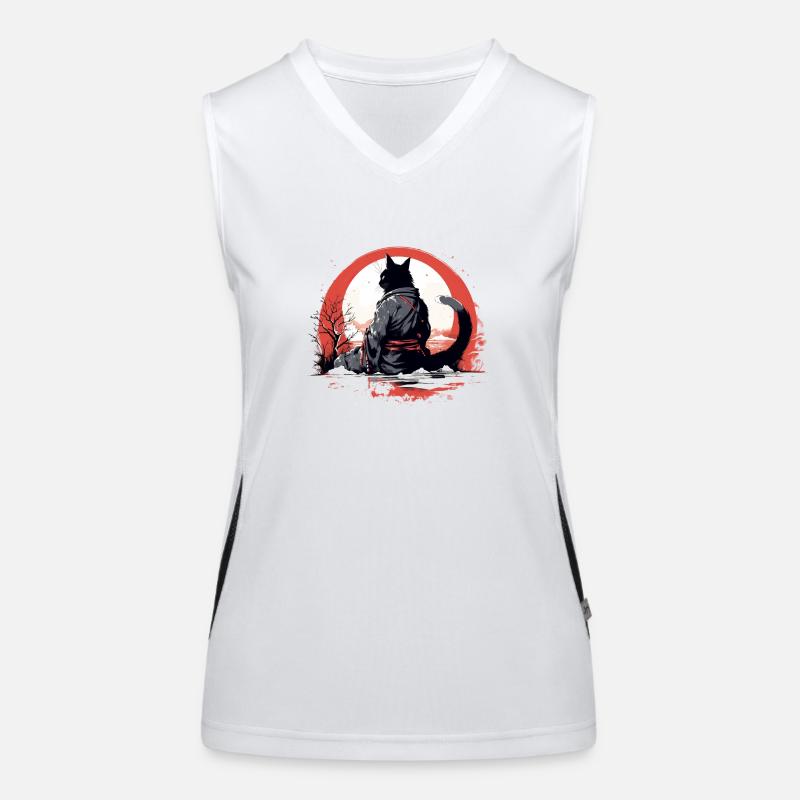 Samurai-Katze Funktionelles Kontrast-Tank Top für Frauen