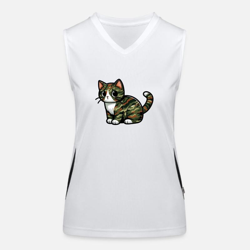 Getarnte Katze Funktionelles Kontrast-Tank Top für Frauen