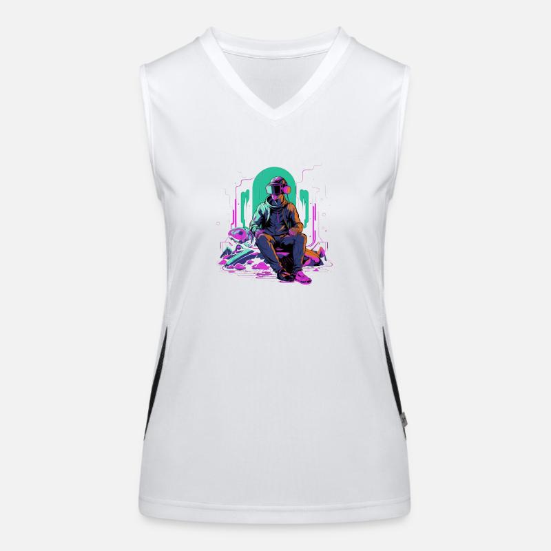 VR Gaming Zen: Digital Relaxation Art Women's Functional Contrast Tank Top