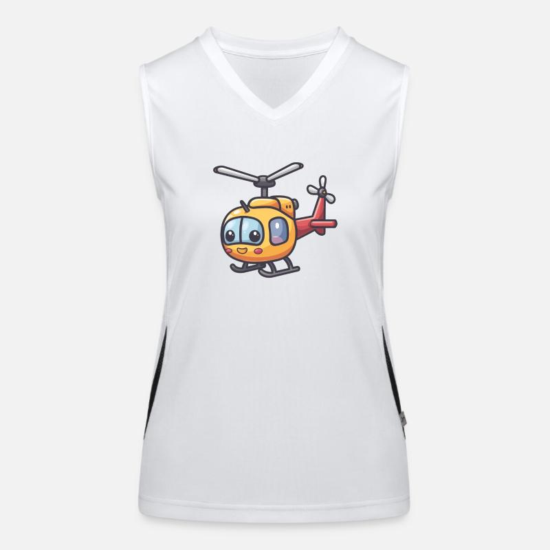 Lächelnder Hubschrauber Funktionelles Kontrast-Tank Top für Frauen