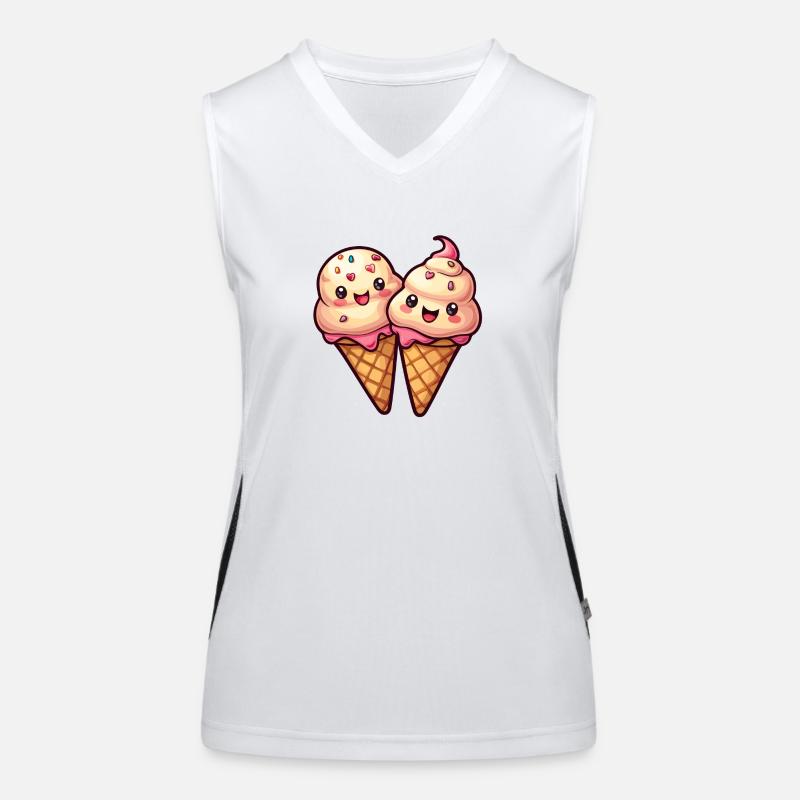 Lächelnde Eiskreation Funktionelles Kontrast-Tank Top für Frauen