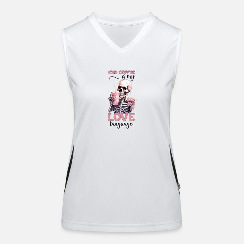 Iced coffee is my love Language Valentinstag Herz Funktionelles Kontrast-Tank Top für Frauen