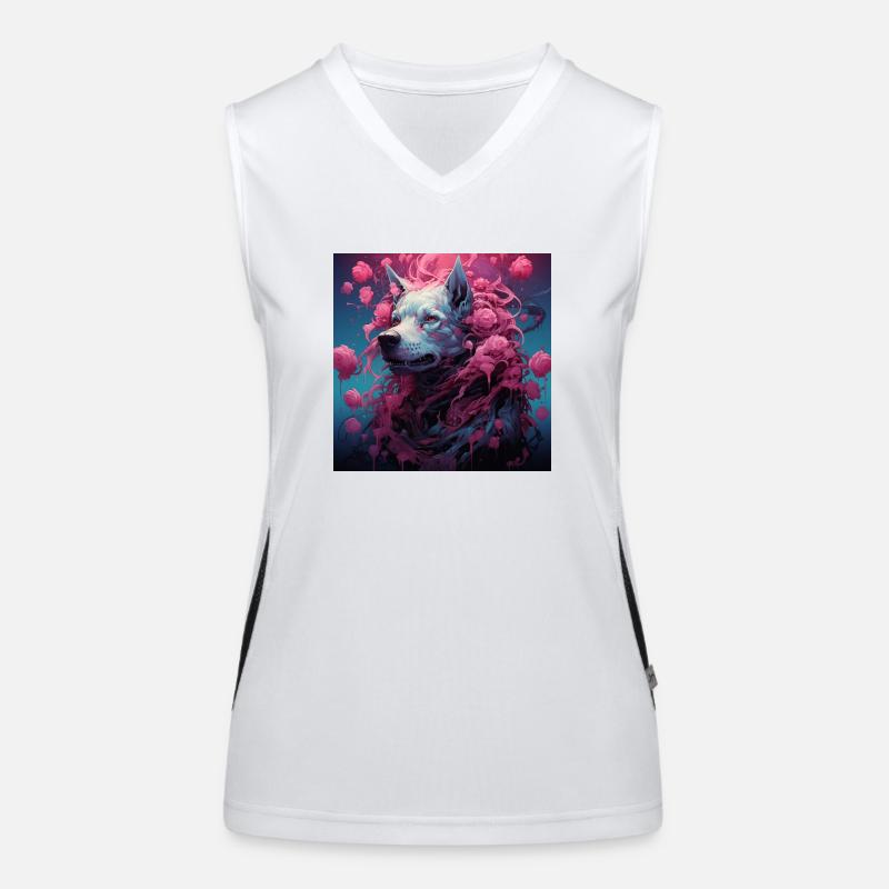 Celestial Canine Dreams Funktionelles Kontrast-Tank Top für Frauen