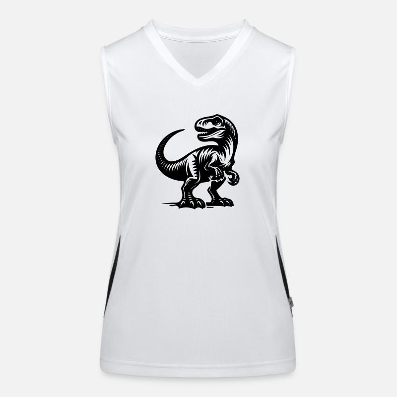 Niedlicher kleiner Kinder Raptor Dinosaurier Funktionelles Kontrast-Tank Top für Frauen