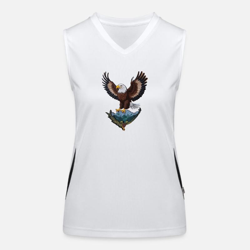 Beautiful bald eagle Women's Functional Contrast Tank Top