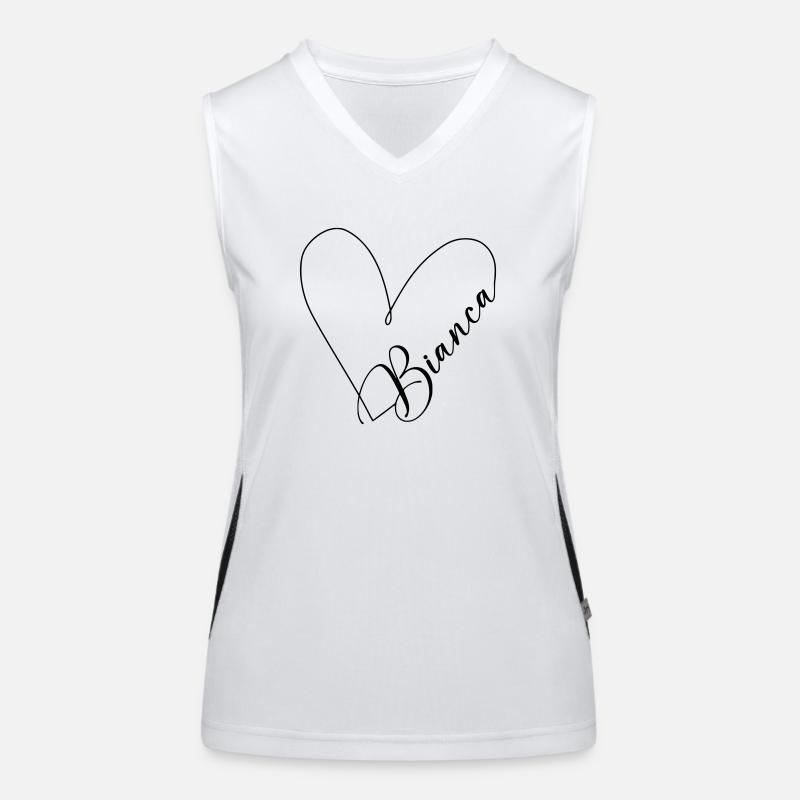 Bianca Name Heart Line Women's Functional Contrast Tank Top