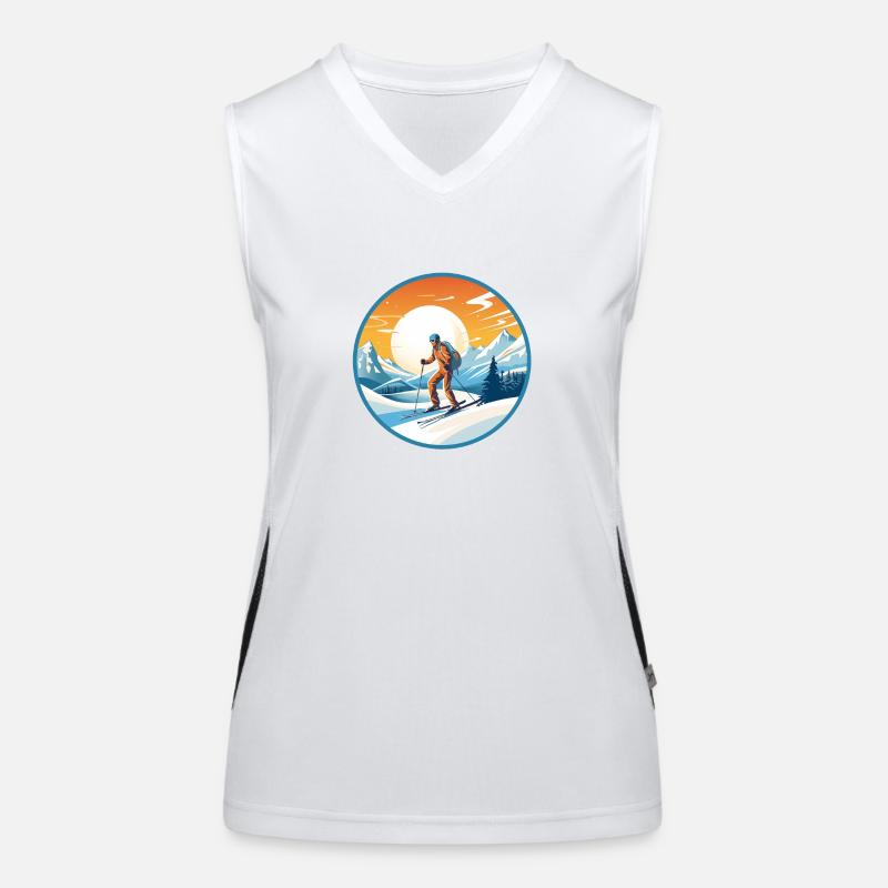 Verschneiter Gipfel Funktionelles Kontrast-Tank Top für Frauen