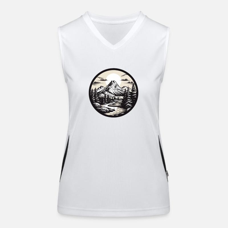 Verschneite Gipfel Funktionelles Kontrast-Tank Top für Frauen