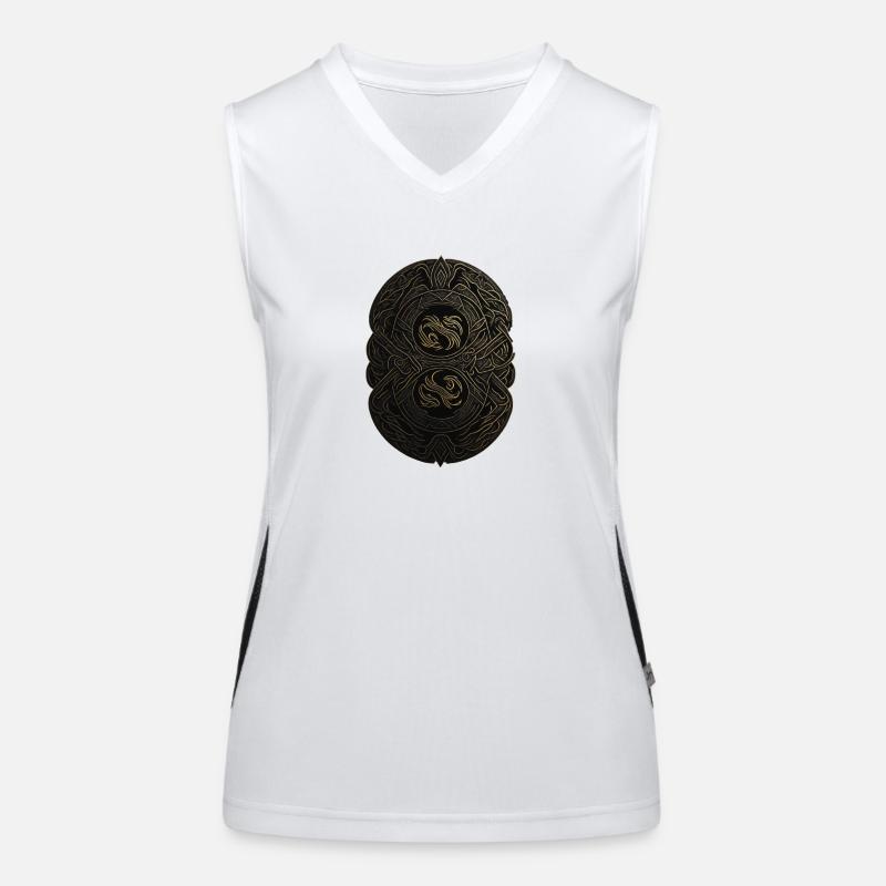 Maya Schwarz-Gold-Monogramm Funktionelles Kontrast-Tank Top für Frauen
