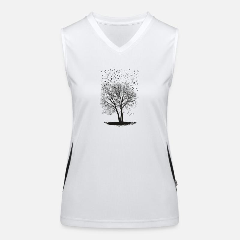 Ravens on a Poplar trees2 Funktionelles Kontrast-Tank Top für Frauen