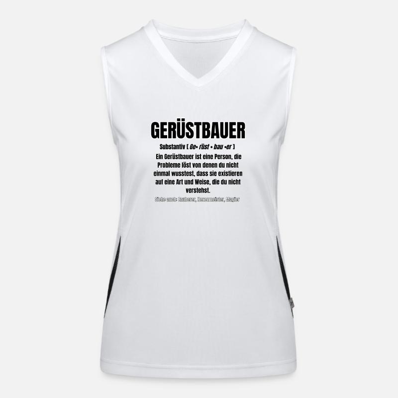 GERÜSTBAU Text Funktionelles Kontrast-Tank Top für Frauen