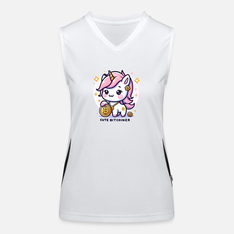 Adorable Crypto Unicorn Cute Bitcoiner Funktionelles Kontrast-Tank Top für Frauen