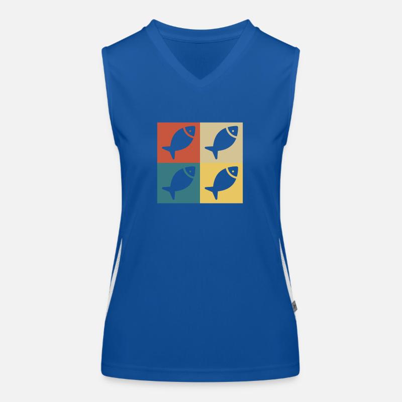 Retro Vintage Fish Women's Functional Contrast Tank Top