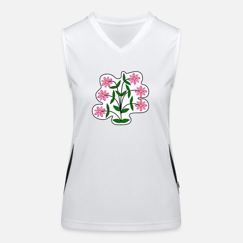 Gerbera Sticker Funktionelles Kontrast-Tank Top für Frauen