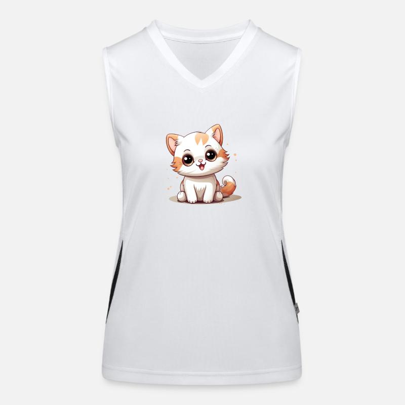 Chat Logo Chat Mignon Débardeur respirant contrasté Femme