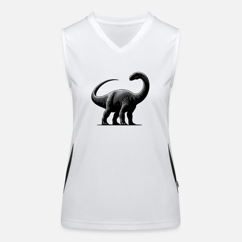 Gewaltiger Brachiosaurus Dino Dinosaurier Funktionelles Kontrast-Tank Top für Frauen