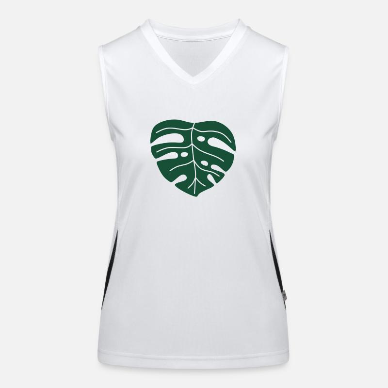 monstera leaf Women's Functional Contrast Tank Top