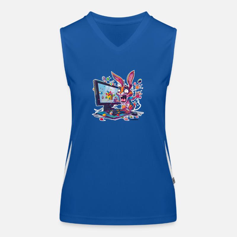 Crazy Easter Bunny Women's Functional Contrast Tank Top