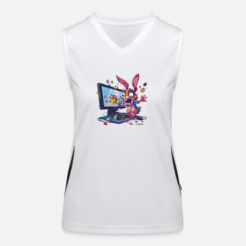 Crazy Easter Bunny - Women's Functional Contrast Tank Top - white/black