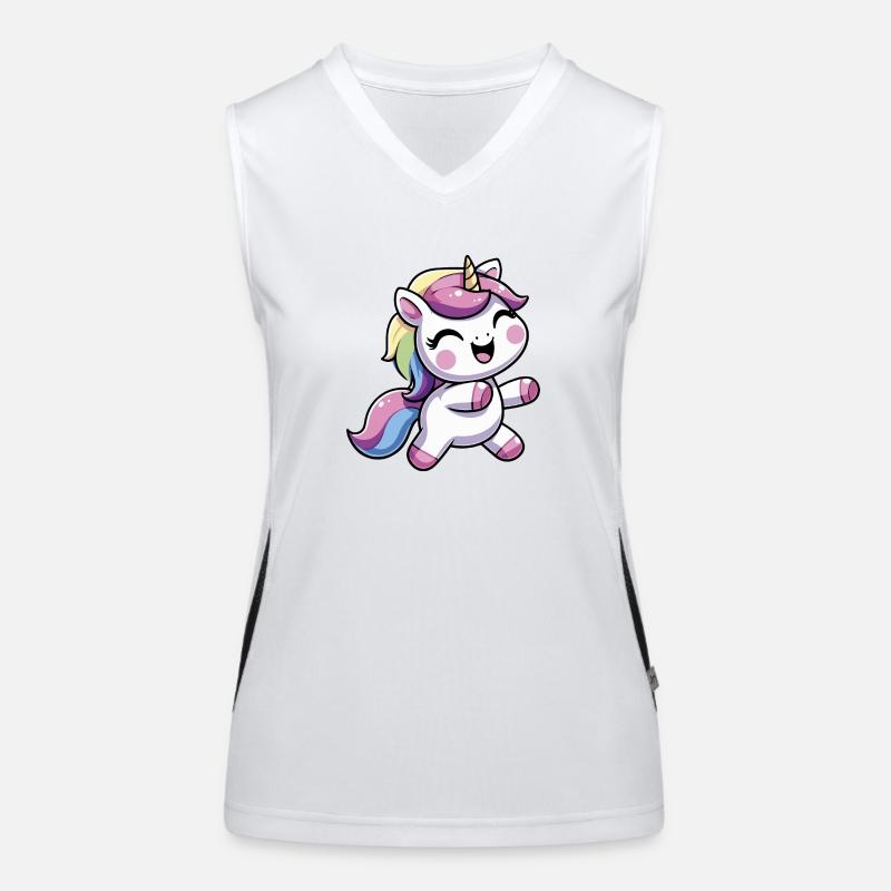 Danse de la licorne heureuse Débardeur respirant contrasté Femme