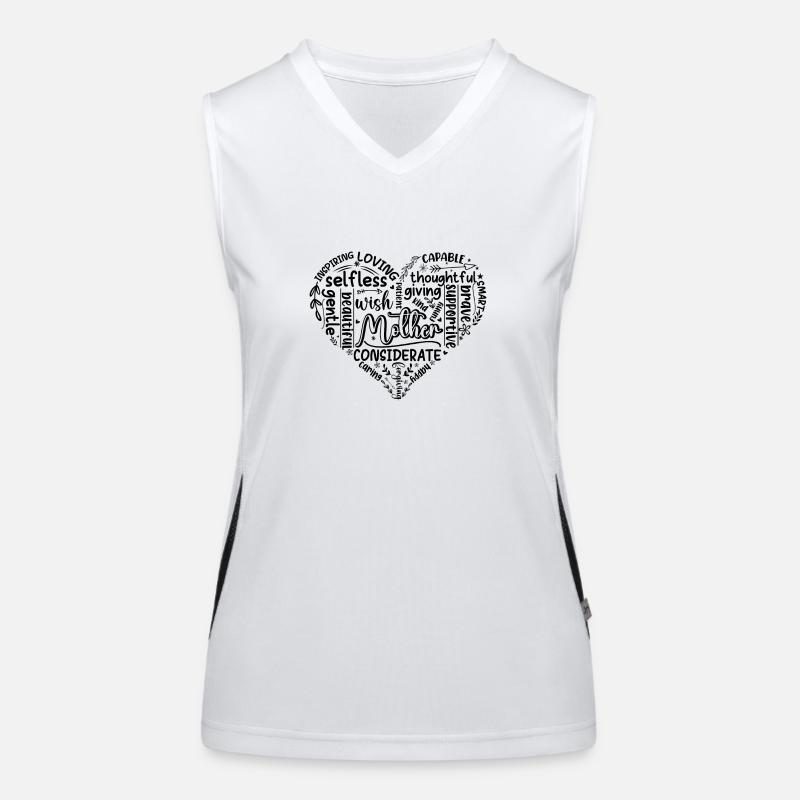 Mutterherz - Worte Funktionelles Kontrast-Tank Top für Frauen