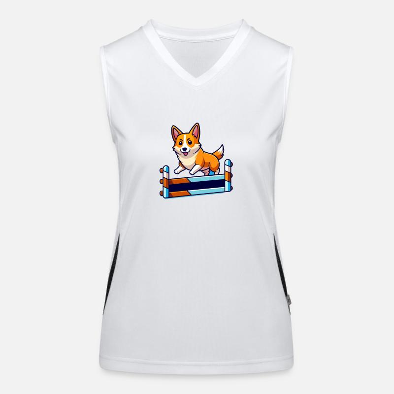 Determined Corgi Agility Course Art Women's Functional Contrast Tank Top