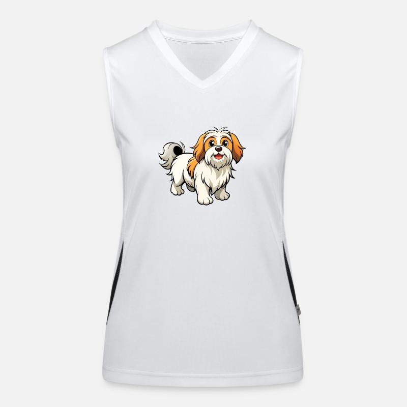 Zuversichtliche Lhasa Apso Parade Funktionelles Kontrast-Tank Top für Frauen