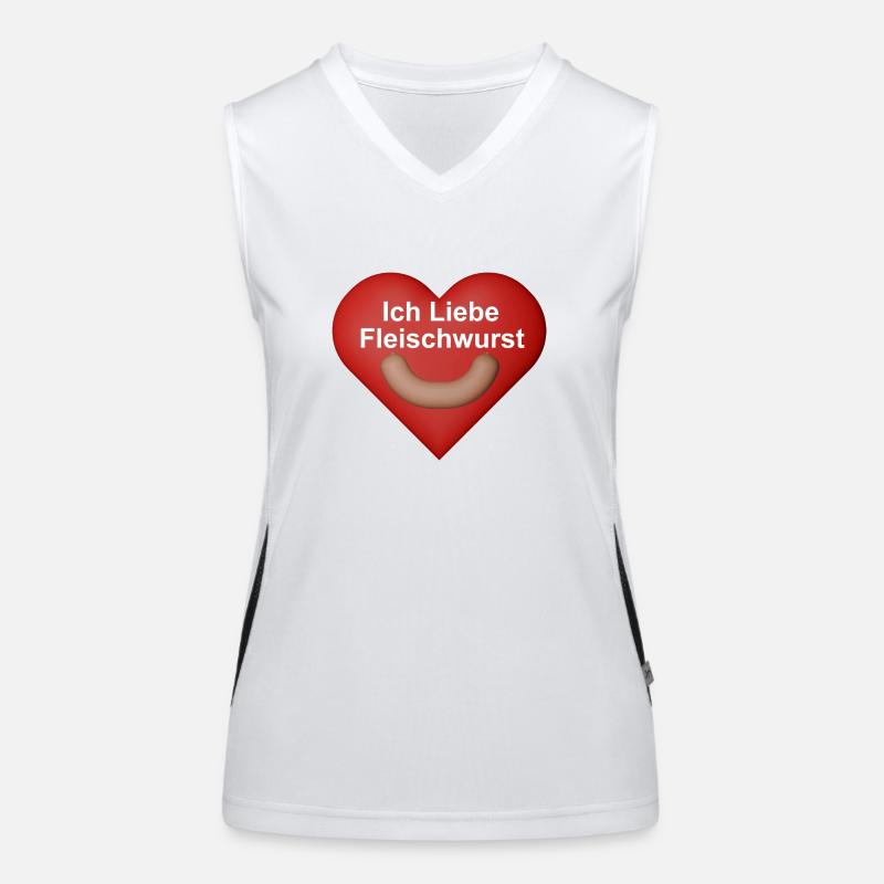 Ich Liebe Fleischwurst Funktionelles Kontrast-Tank Top für Frauen
