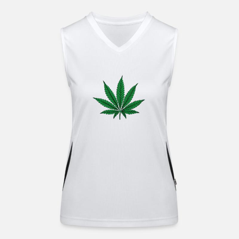 Cannabis Leaf Women's Functional Contrast Tank Top