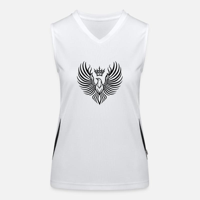 Phoenix with Floating Crown - Women's Functional Contrast Tank Top - white/black