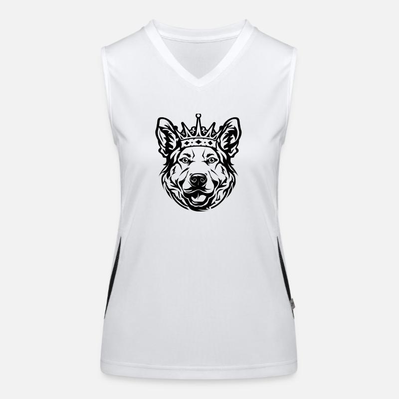Dog with crown Women's Functional Contrast Tank Top