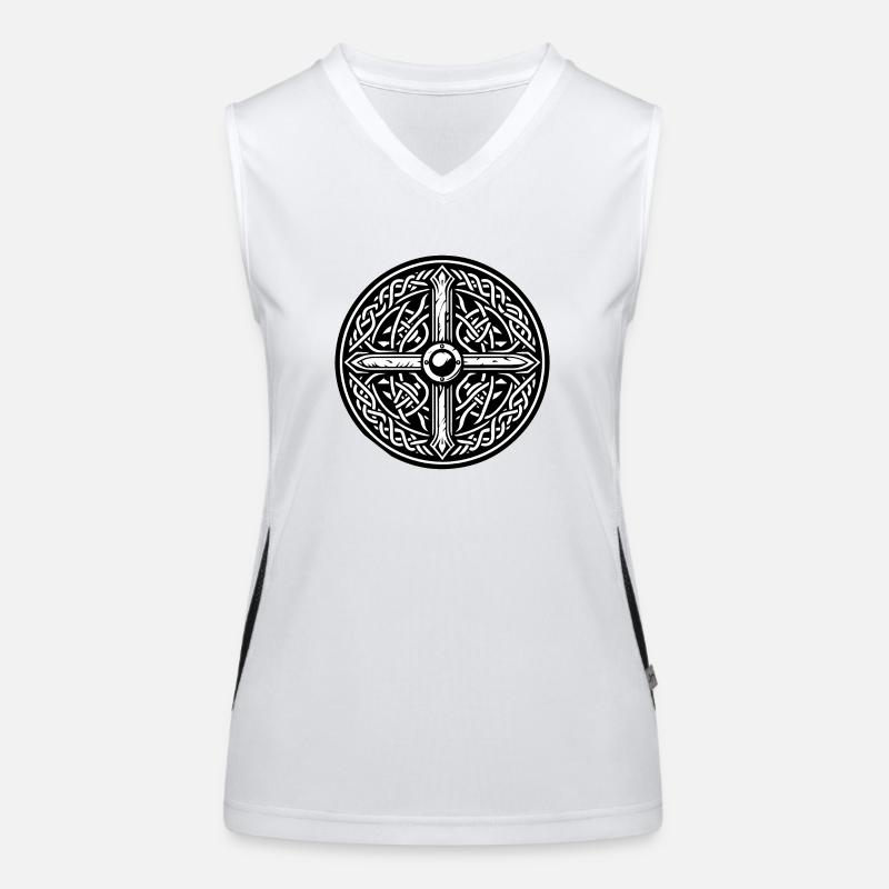 Alte Wikingersymbole Keltisch-Gälisch - Version 2 Funktionelles Kontrast-Tank Top für Frauen