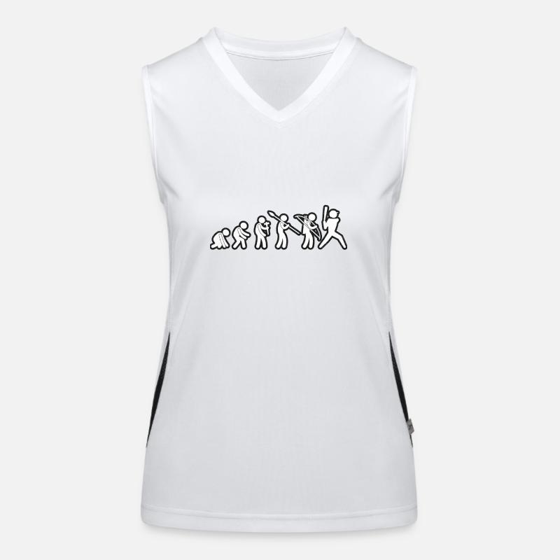 Evolution Baseballer White Grunge Funktionelles Kontrast-Tank Top für Frauen
