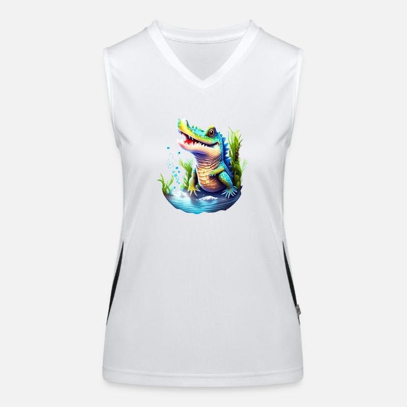 Keine Sorge, ich werde nicht beißen... Hart! Croc Funktionelles Kontrast-Tank Top für Frauen