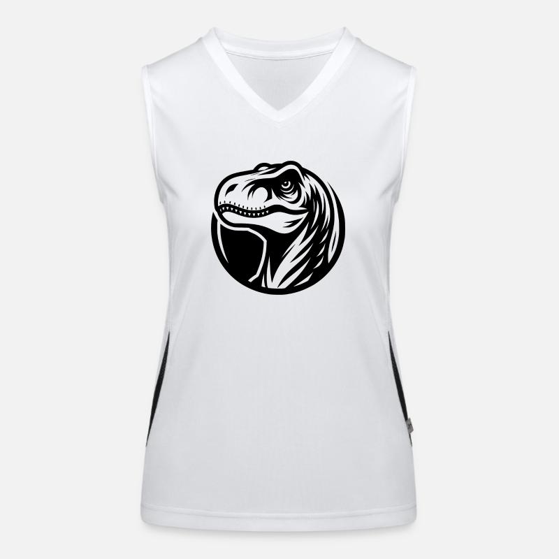 Grinsender Raptor Logo Style Funktionelles Kontrast-Tank Top für Frauen