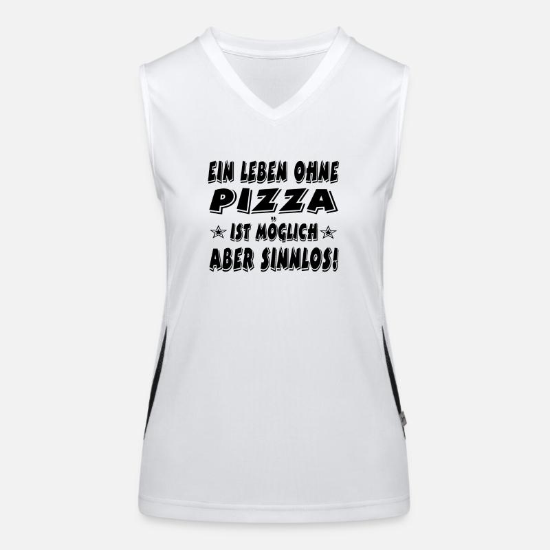 Pizza Funktionelles Kontrast-Tank Top für Frauen