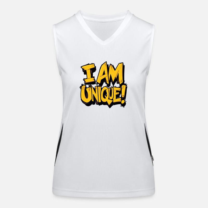 I am unique, think, positive, self-confident Women's Functional Contrast Tank Top