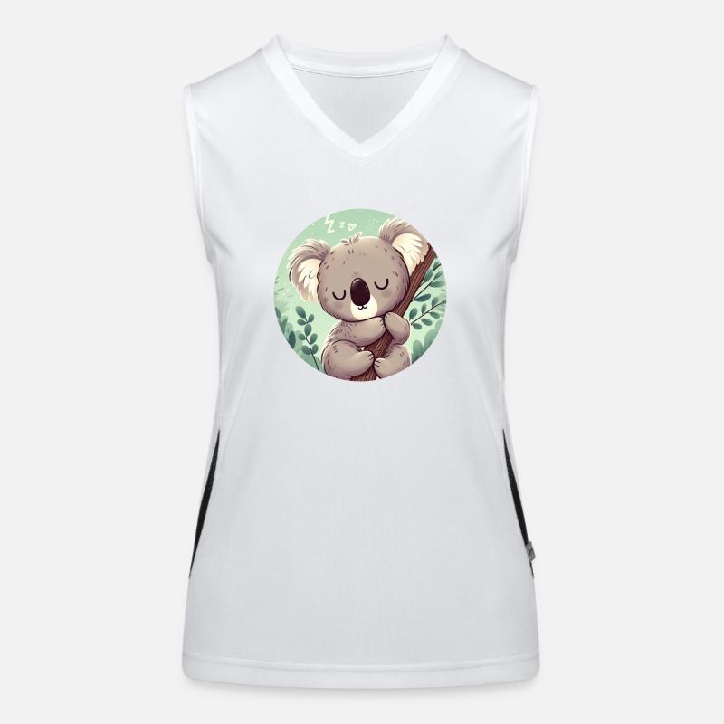 Koala heureux Koala Ours Koala Débardeur respirant contrasté Femme