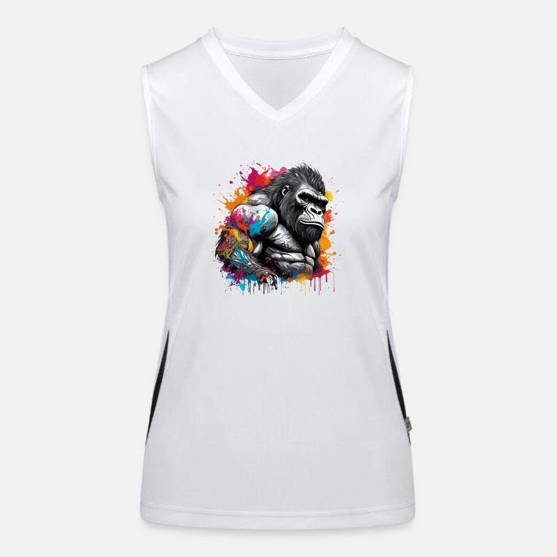 Tattoo / Tier / Kunst / cool / Comic / Gorilla Funktionelles Kontrast-Tank Top für Frauen