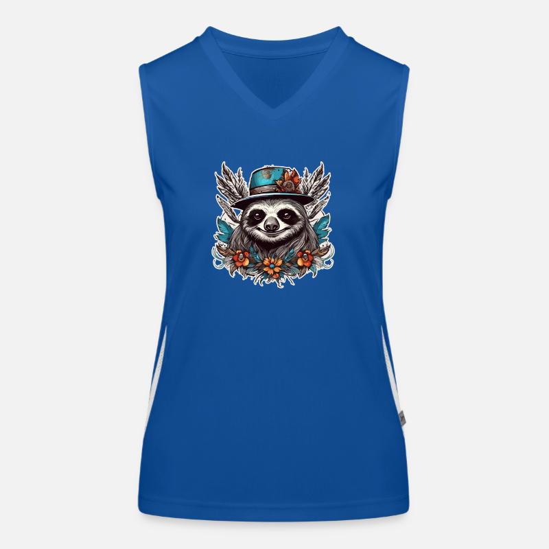 Tattoo / Tier / Kunst / cool / Comic / Faultier Funktionelles Kontrast-Tank Top für Frauen