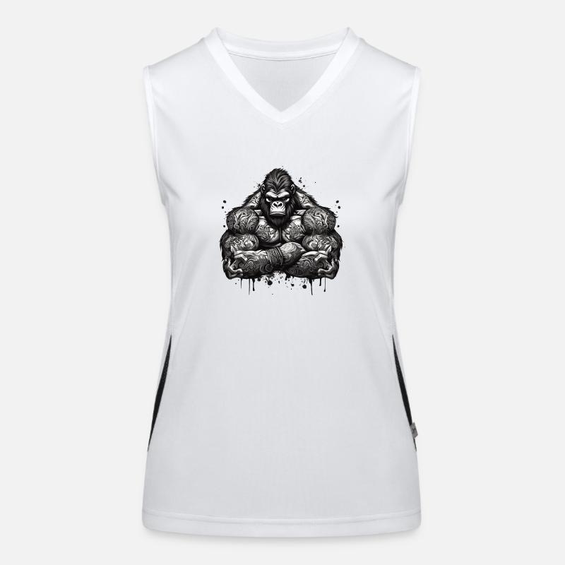 Tattoo / Tier / Kunst / cool / Comic / Gorilla Funktionelles Kontrast-Tank Top für Frauen