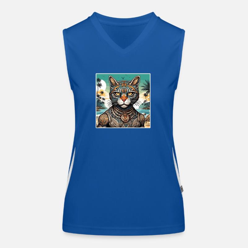 Tattoo / Tier / Kunst / cool / Comic / Katze Funktionelles Kontrast-Tank Top für Frauen