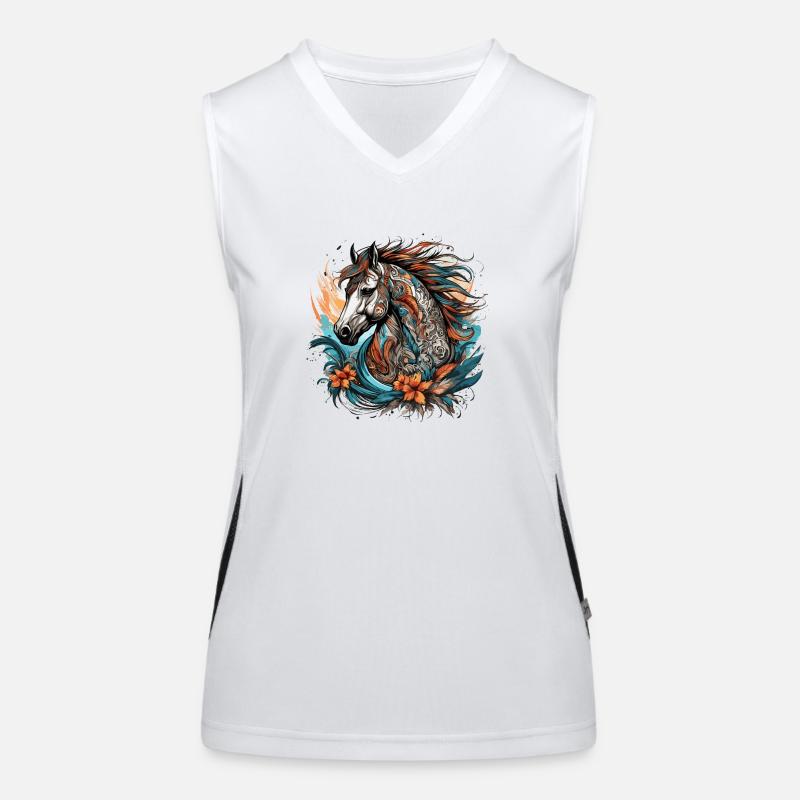 Tattoo / Tier / Kunst / cool / Comic / Pferd Funktionelles Kontrast-Tank Top für Frauen