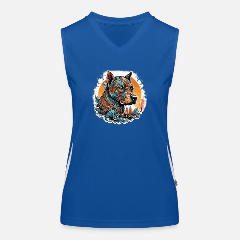 Tattoo / Tier / Kunst / cool / Comic / Hund Funktionelles Kontrast-Tank Top für Frauen