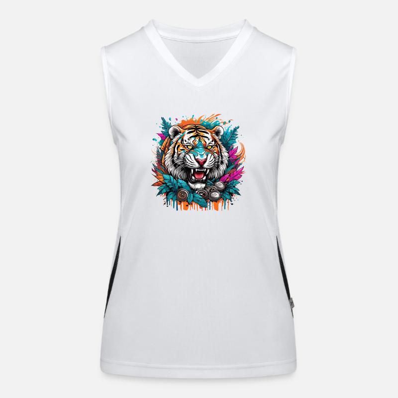 Tattoo / Tier / Kunst / cool / Comic / Tiger Funktionelles Kontrast-Tank Top für Frauen