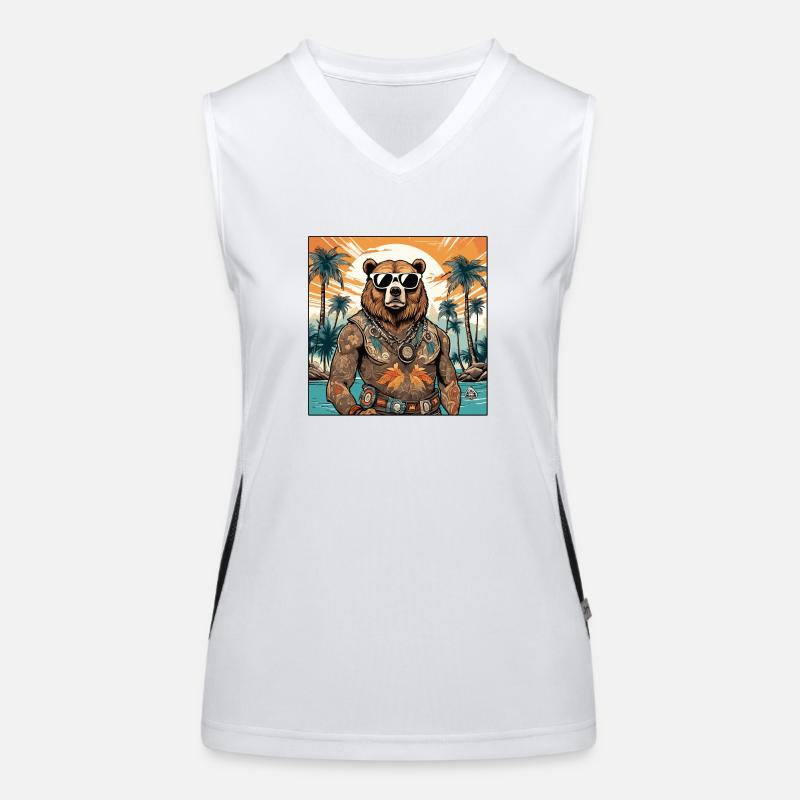 Tattoo / Tier / Kunst / cool / Comic / Bär Funktionelles Kontrast-Tank Top für Frauen