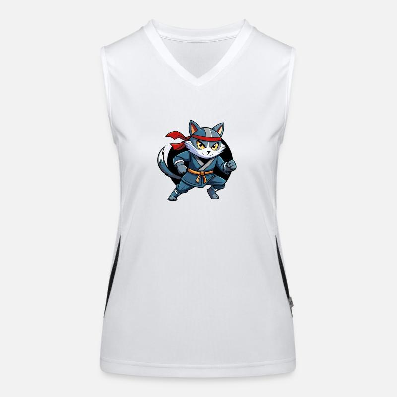Ninja Katze Funktionelles Kontrast-Tank Top für Frauen