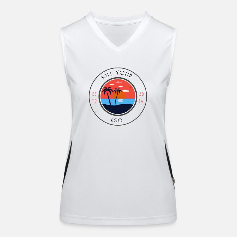 Kill Your Ego Beach Design Women's Functional Contrast Tank Top