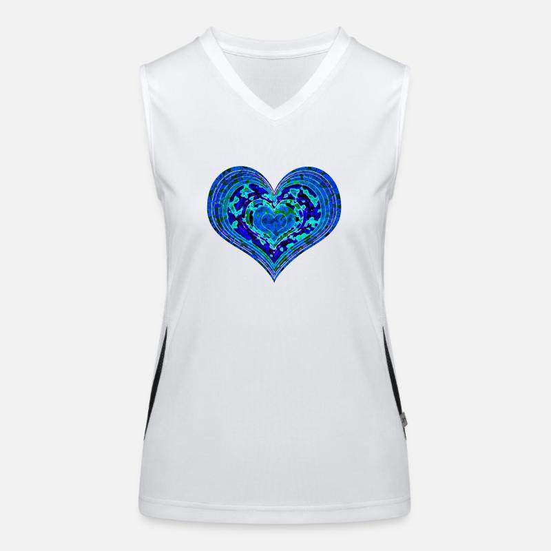 Psychedelic Heart Women's Functional Contrast Tank Top